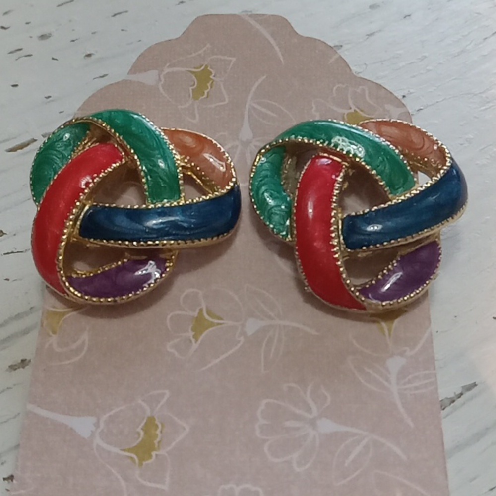 Colorful Love Knot Prced Earrings - Picture 2 of 6